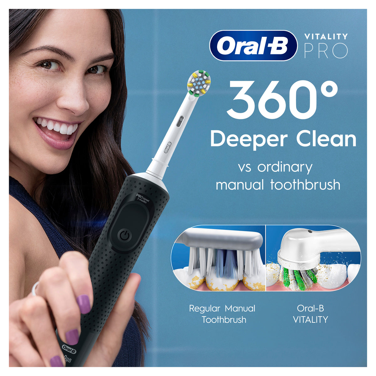 Oral-B Pro 300 Clean Power Brush Black