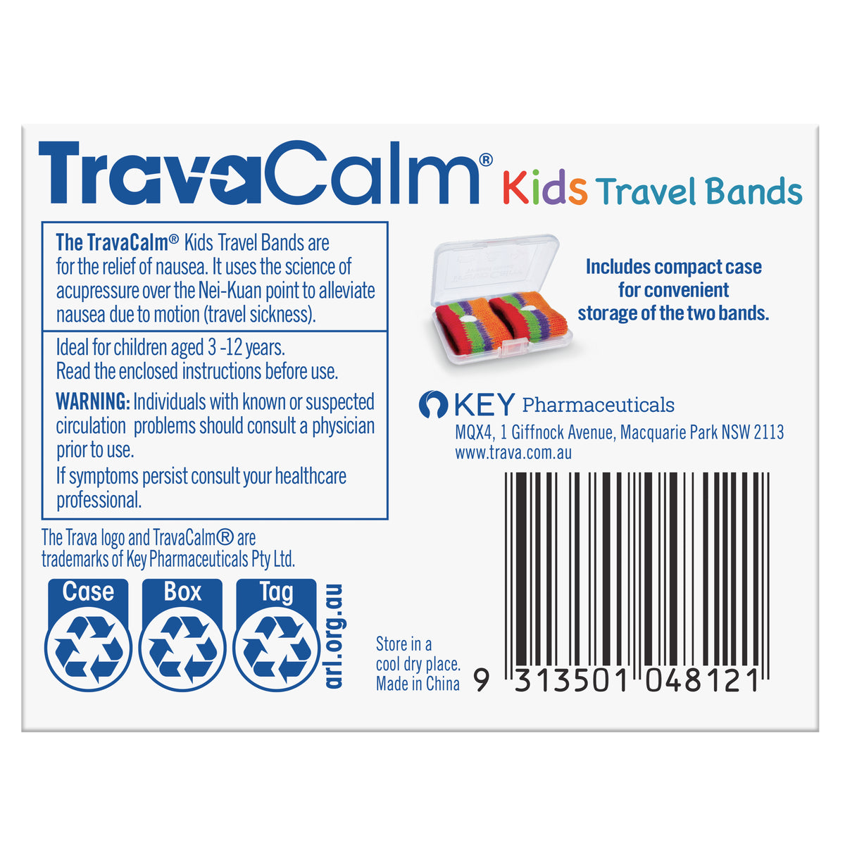 TRAVACALM Kids Nausea Cntrl Band 1pr