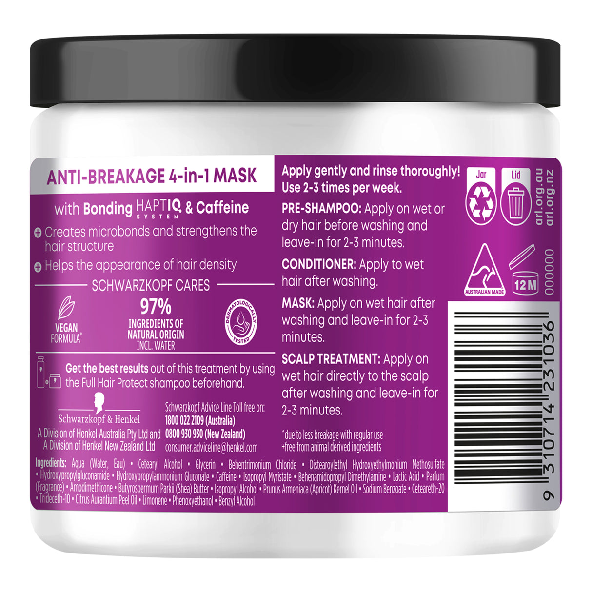 Schwarzkopf Extra Care Full Hair Protect Anti-Breakage Mask 240ml