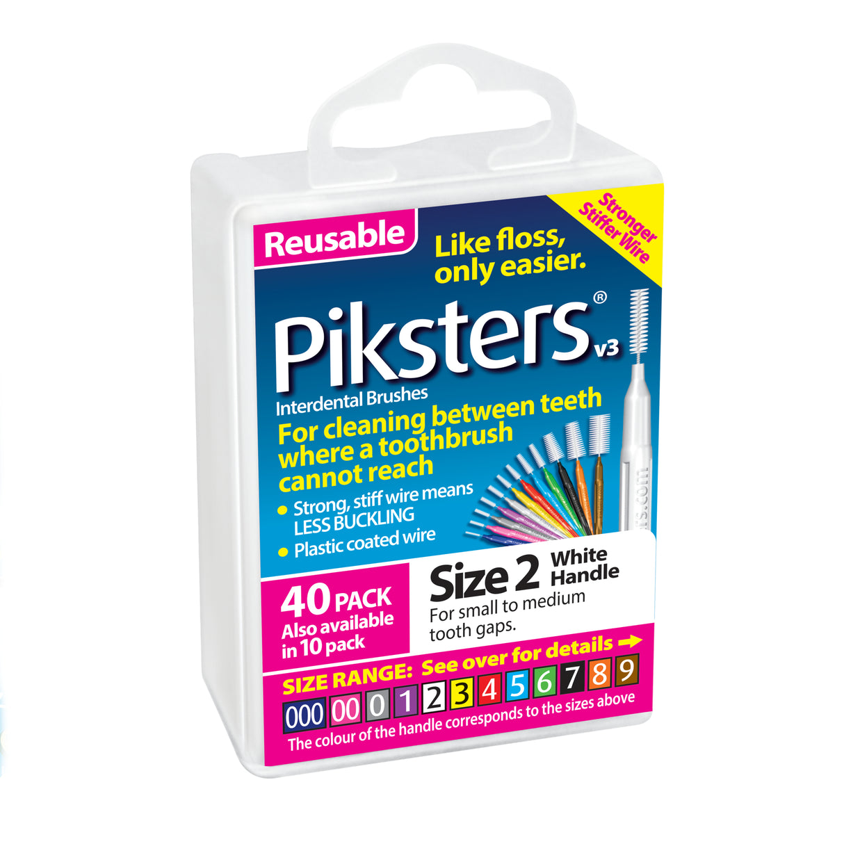 Piksters Interdental Brushes Size 2 White 40pk