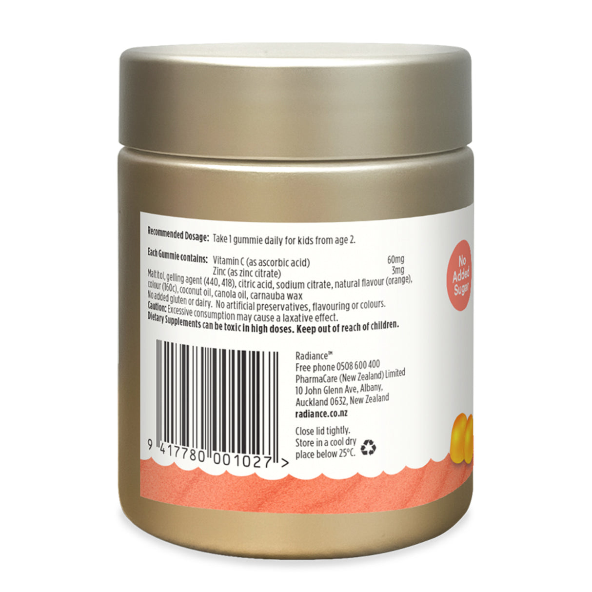 Radiance Kids Vitamin C + Zinc Gummies 45 Pack