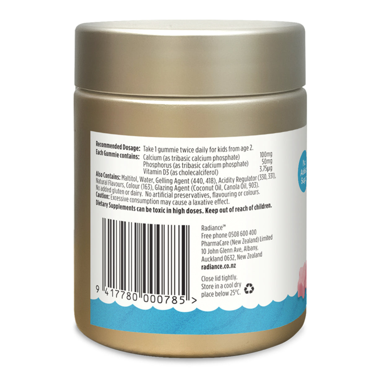 Radiance Kids Calcium + D3 Gummies 60's