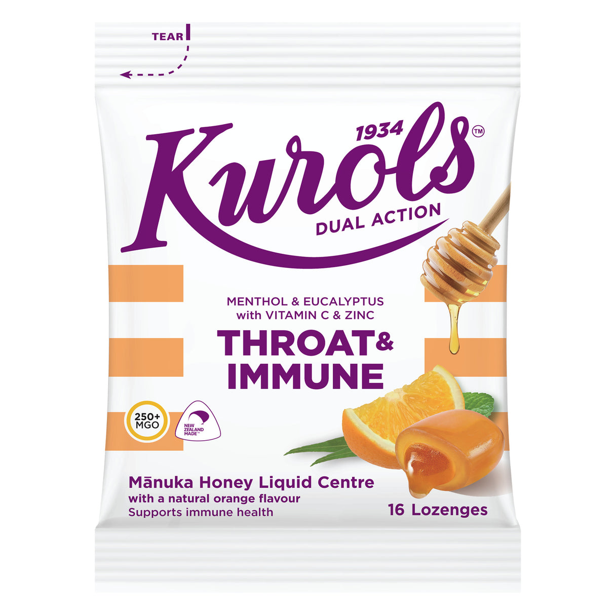 Kurols Dual Action Throat &Immune Lozenges 16s