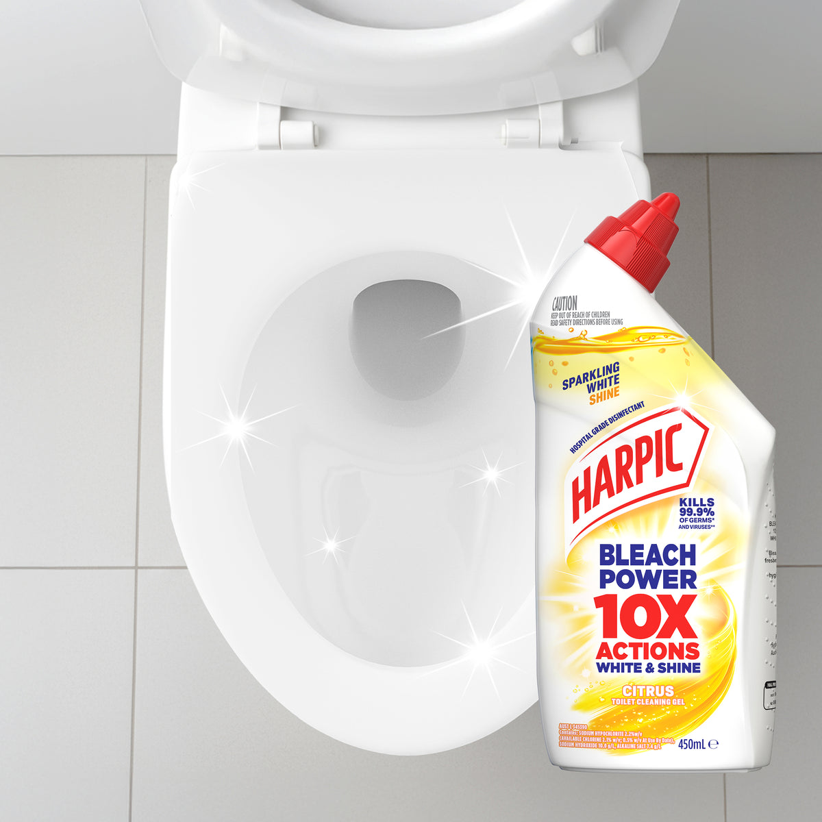 Harpic White & Shine Toilet Cleaner Gel Citrus 450ml