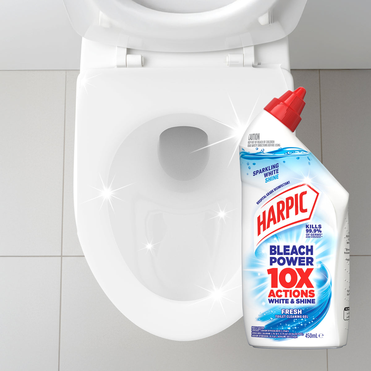 Harpic White & Shine Gel Toilet Cleaner Fresh 450ml