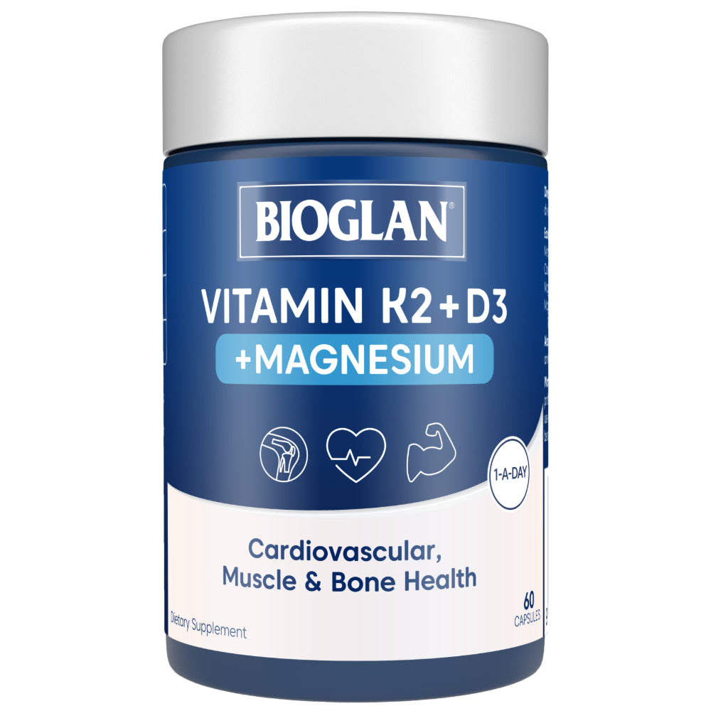 BIOGLAN Vitamin K2 + D3 + Magnesium Caps 60s