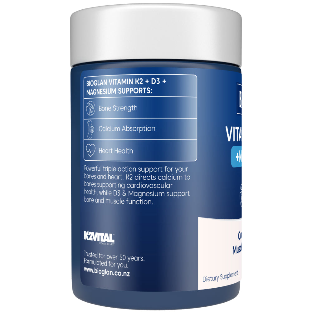 BIOGLAN Vitamin K2 + D3 + Magnesium Caps 60s