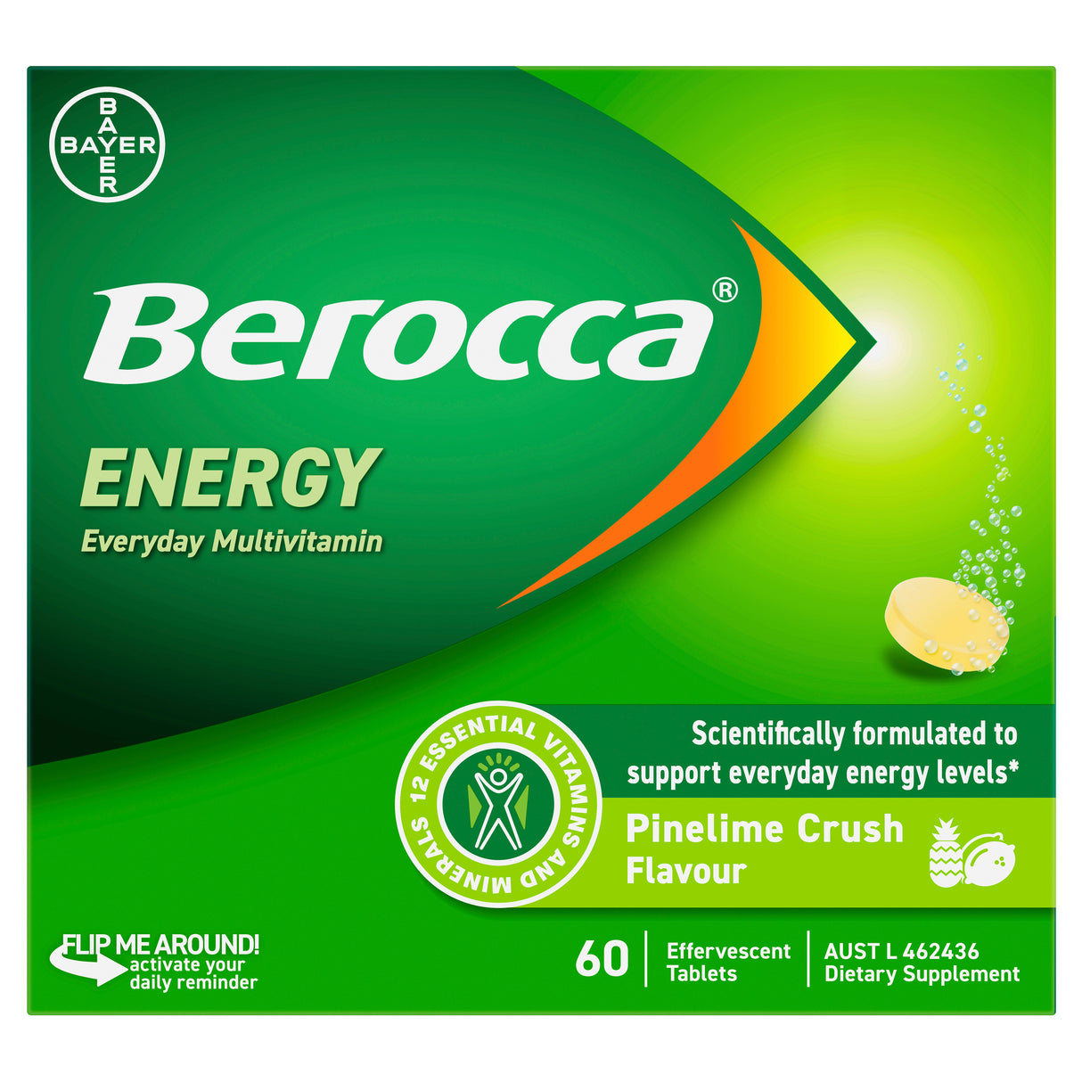Berocca Energy PineLime Effervescent Tabs 60s