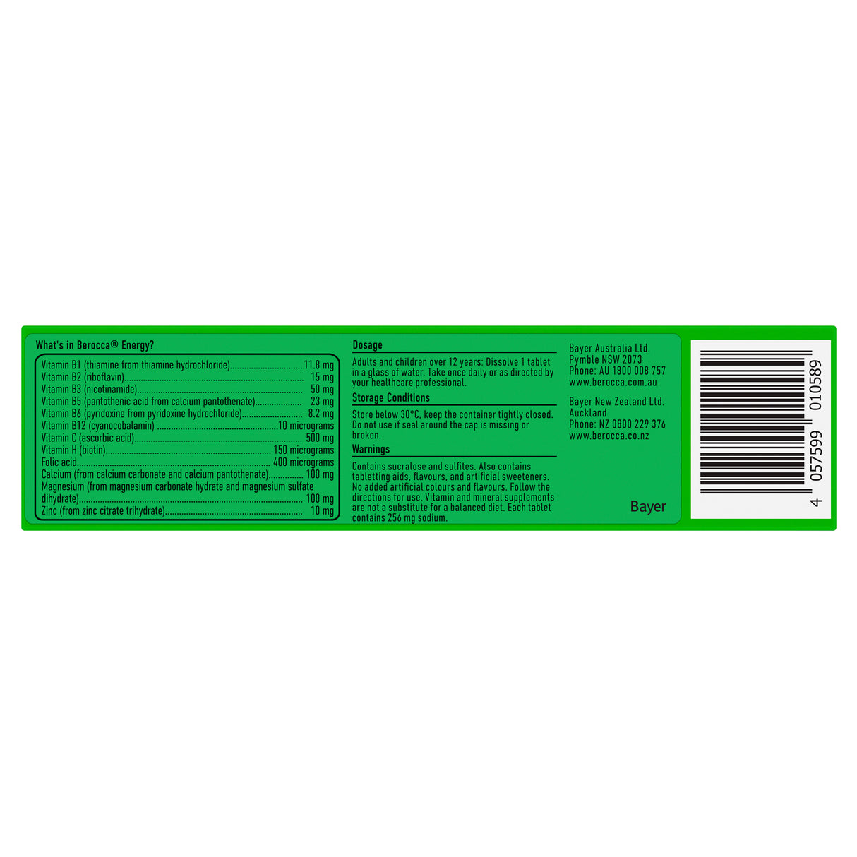 Berocca Energy PineLime Effervescent Tabs 60s