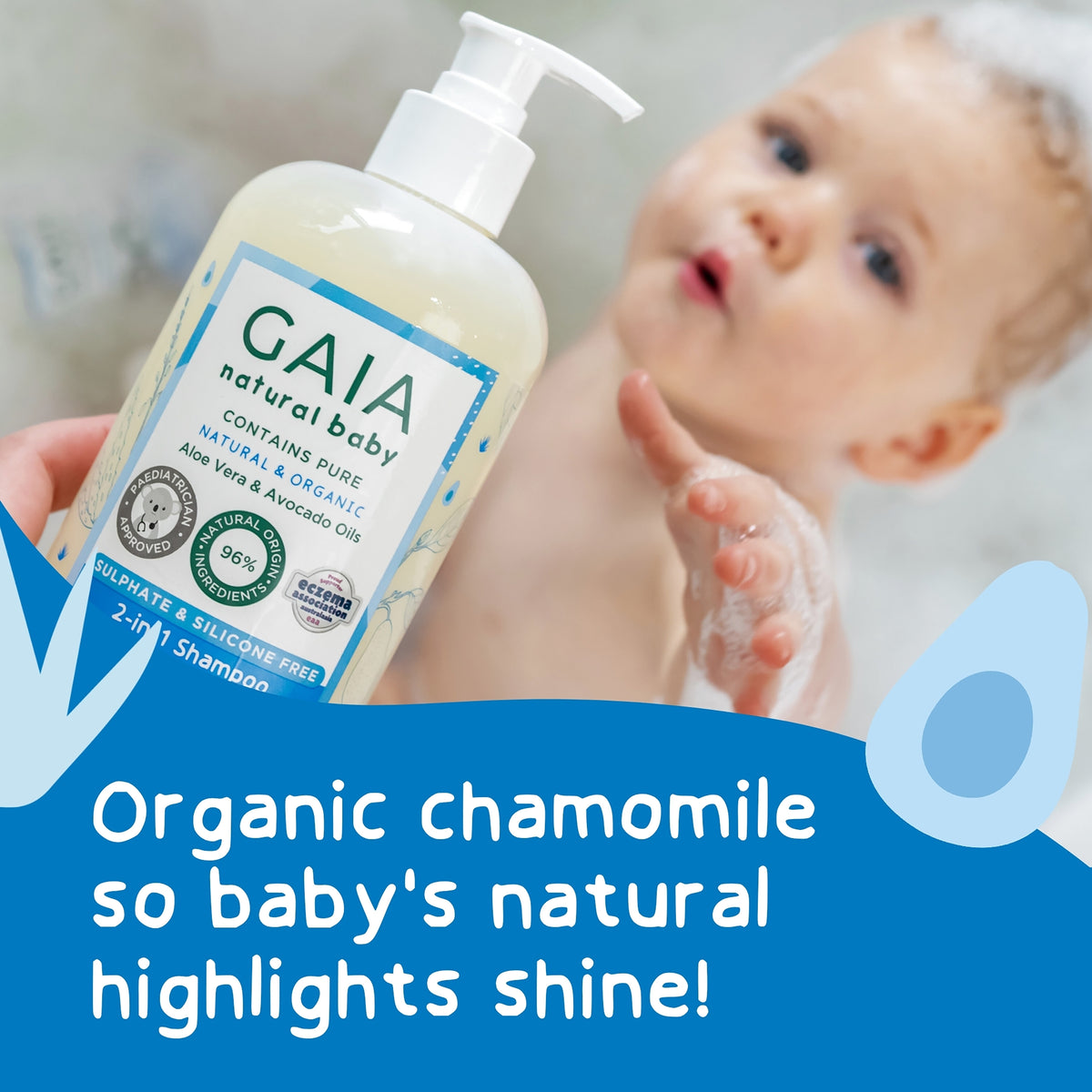 GAIA Natural Baby 2 in 1 Shampoo & Conditioner 500ml