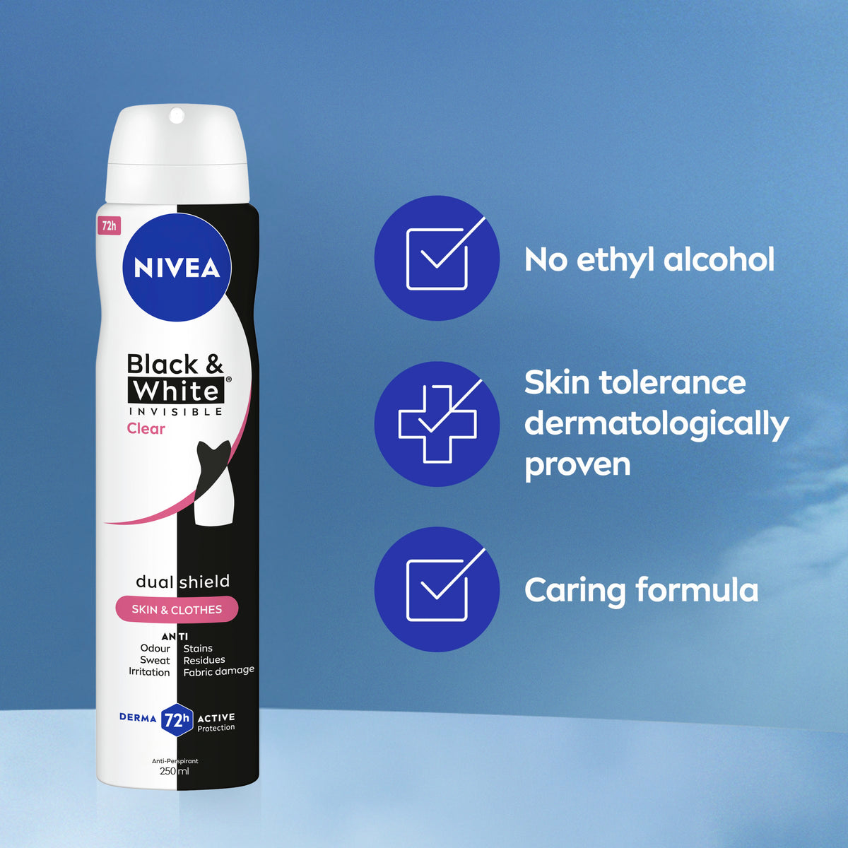 NIVEA Deo Aero Inv. B&W Clear 250ml