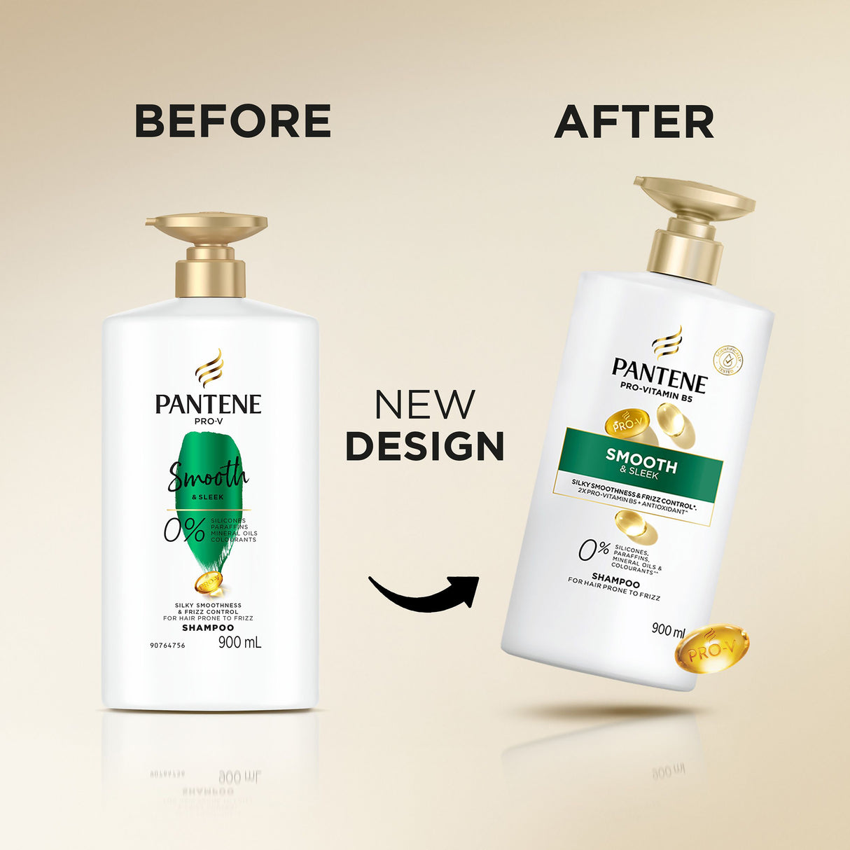 Pantene Smooth & Sleek Shampoo 900ml