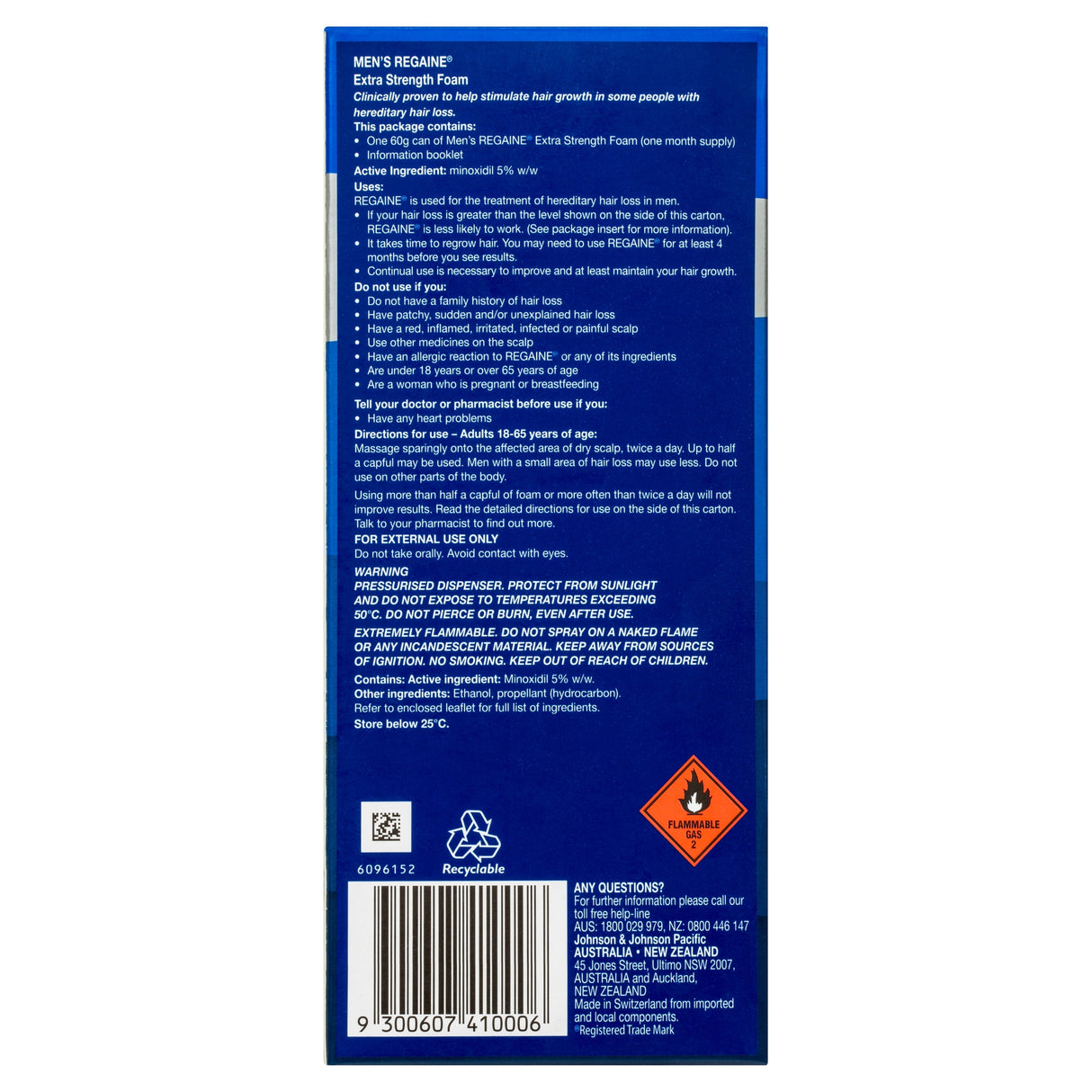 Regaine Men's Extra Strength Minoxidil Foam Hair Regrowth Treatment 60g