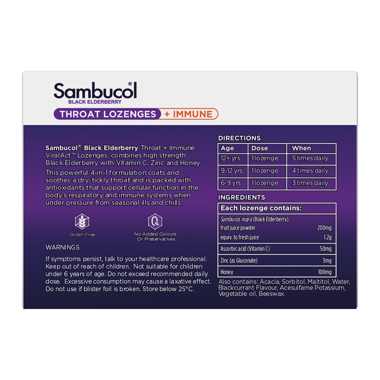 Sambucol Throat Lozenges 20 Pack