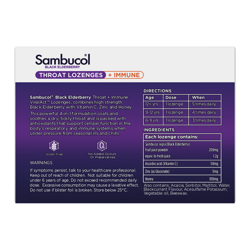 Sambucol Throat Lozenges 20 Pack