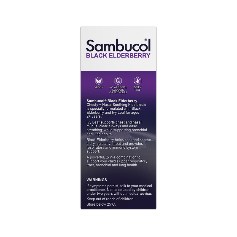 Sambucol Black Elderberry Kids Chesty + Nasal Soothing Syrup 120ml