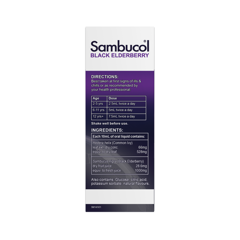 Sambucol Black Elderberry Kids Chesty + Nasal Soothing Syrup 120ml