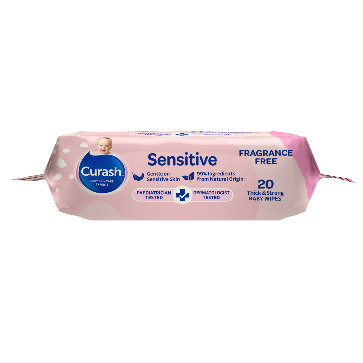 Curash Babycare Fragrance Free Baby Wipes 20 Pack