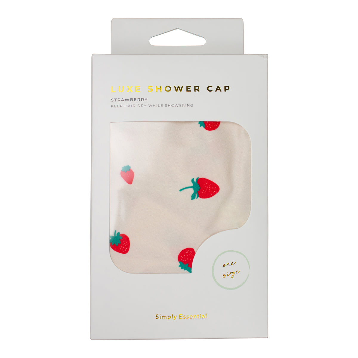 Simply Essential Luxe Shower Cap Strawberry