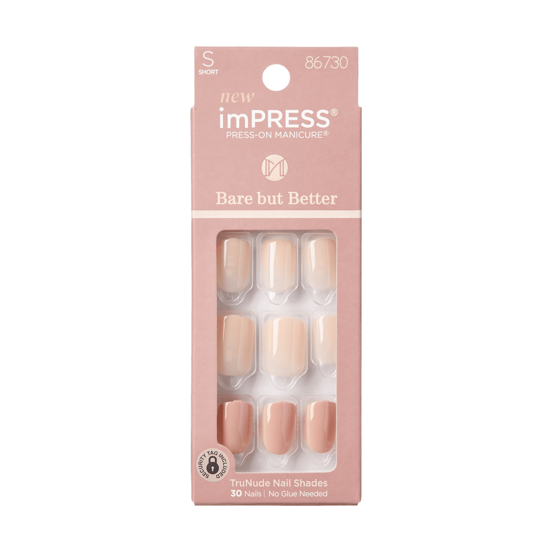 KISS ImPress Bare But Better Press On Nails Simple Pleasure 30s