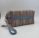 Cosmetic Bag Tweed Rectangle Blue