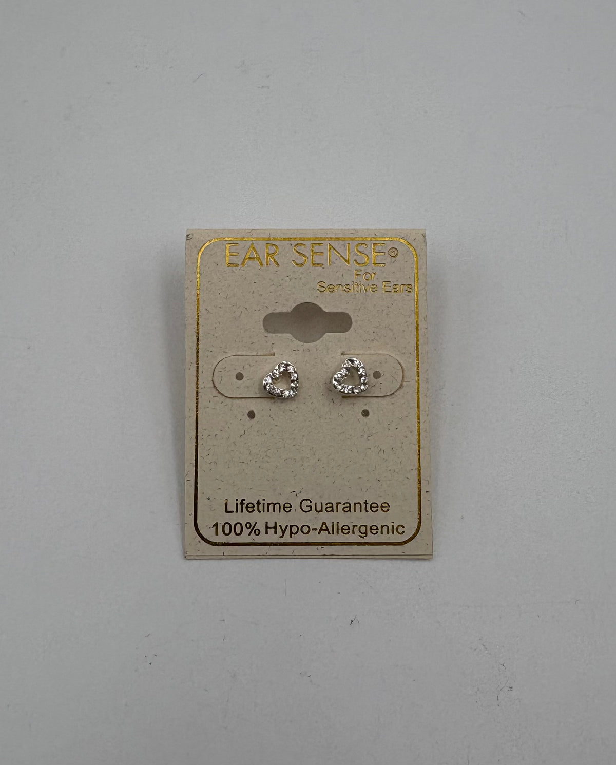 EarSense Mini Crystal Heart Stud Silver