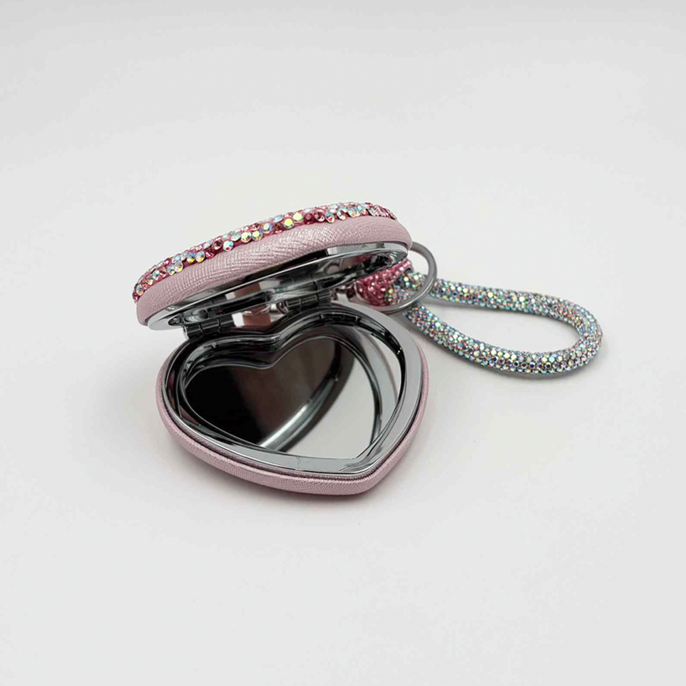HB&Co Compact Mirror Rhinestone Heart Assorted