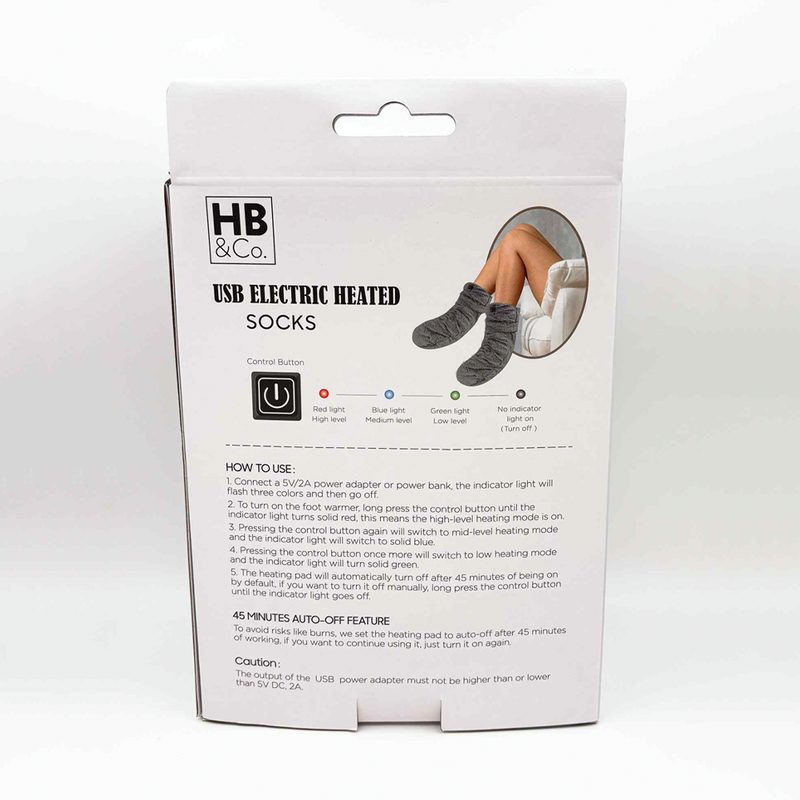 HB&Co USB Electric Heated Socks