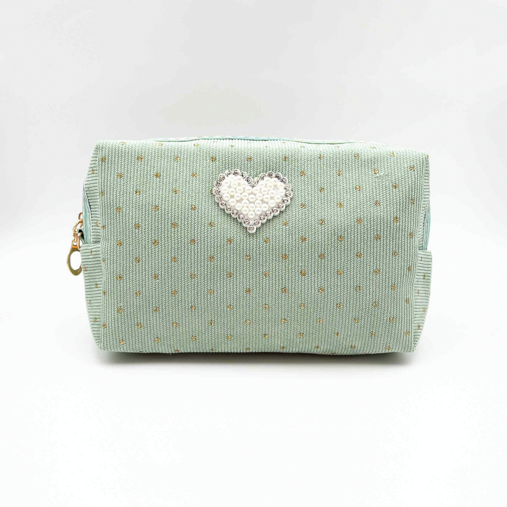 HB&Co Cosmetic Bag Heart Green