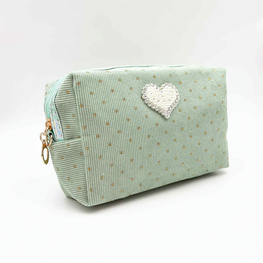 HB&Co Cosmetic Bag Heart Green