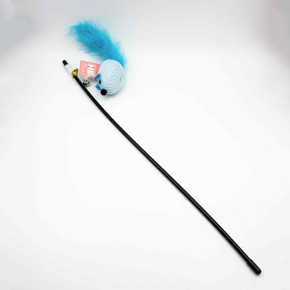 HB&Co Cat Toy Mouse Teaser Wand Assorted