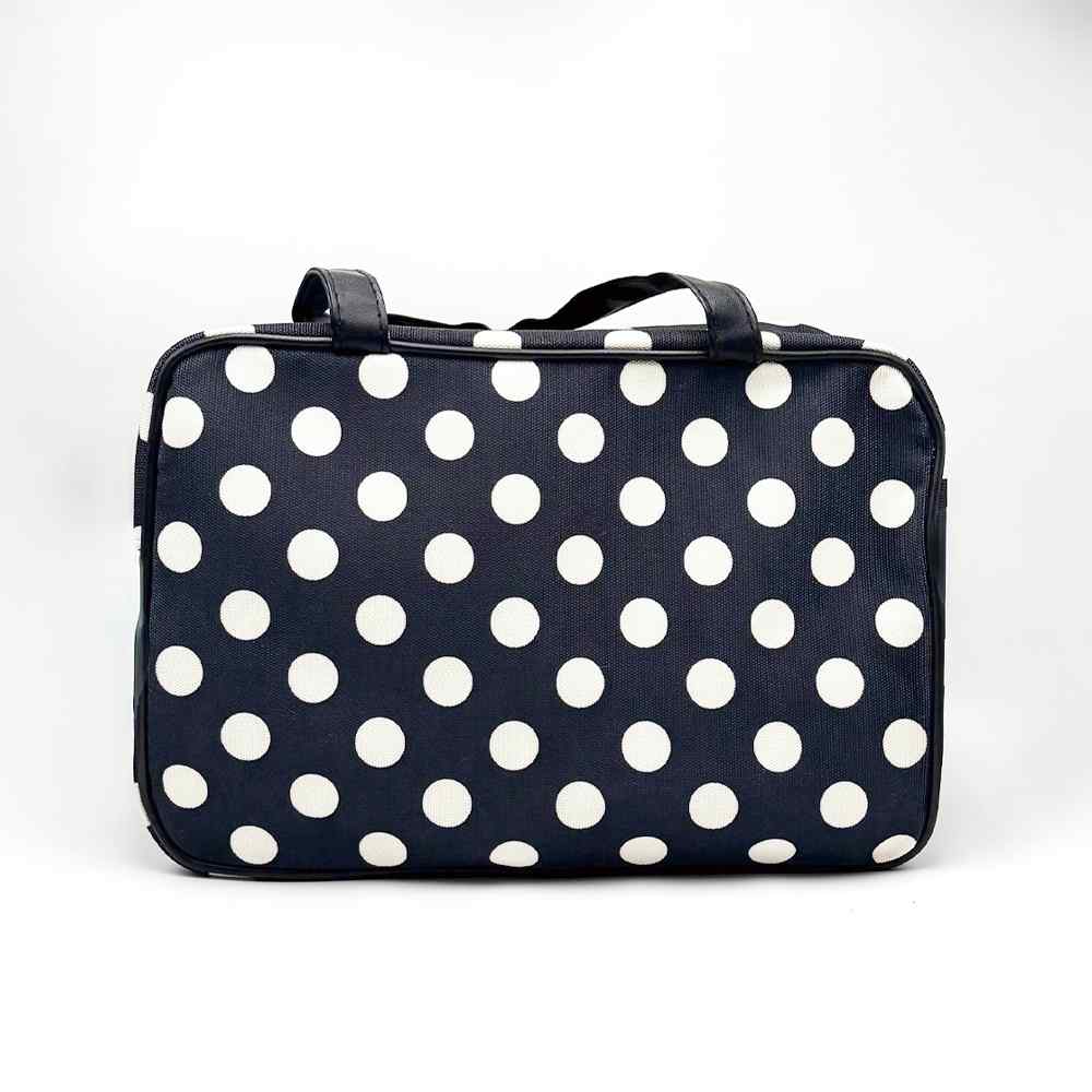 HB&Co Cosmetic Make Up Bag Large Spots Black