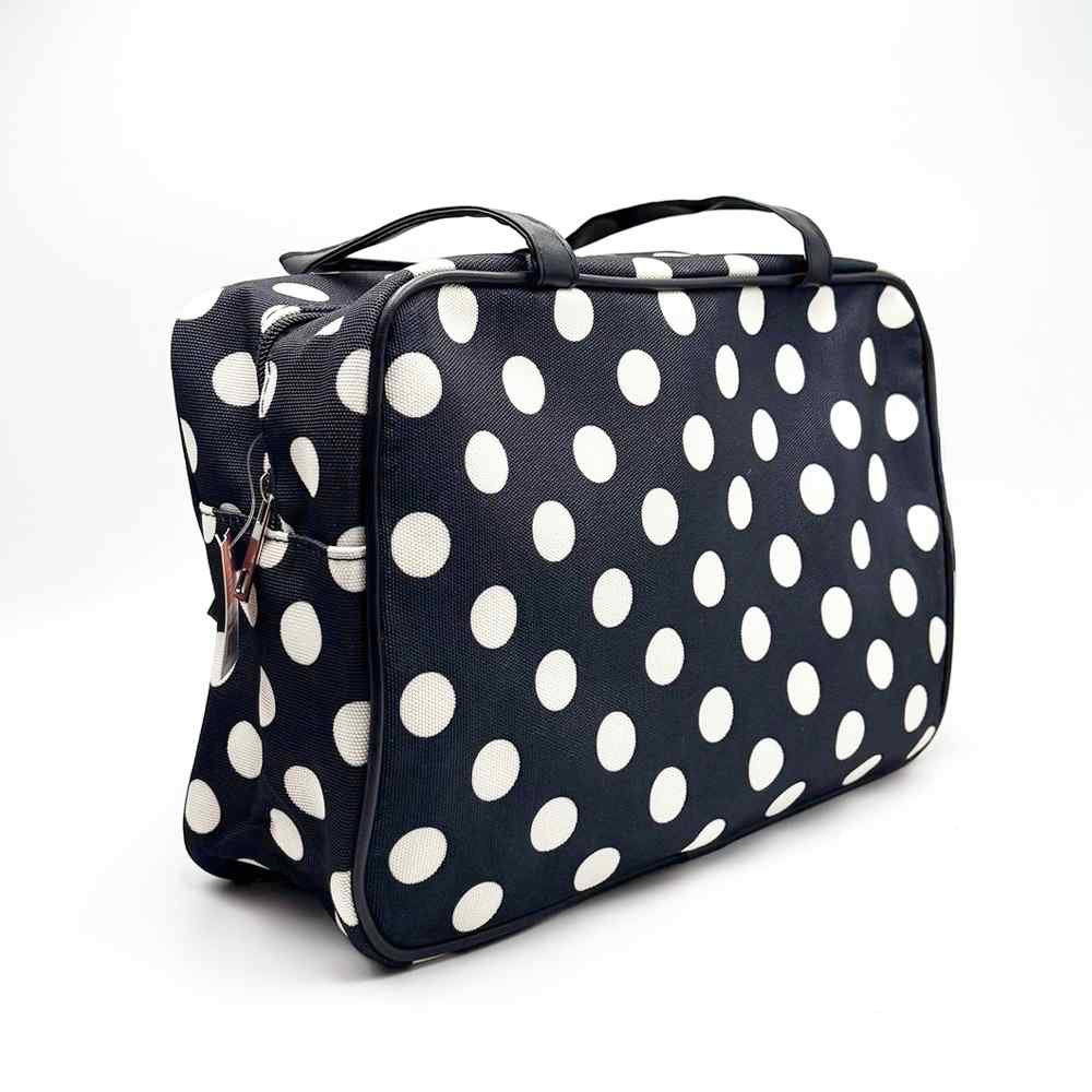 HB&Co Cosmetic Make Up Bag Large Spots Black