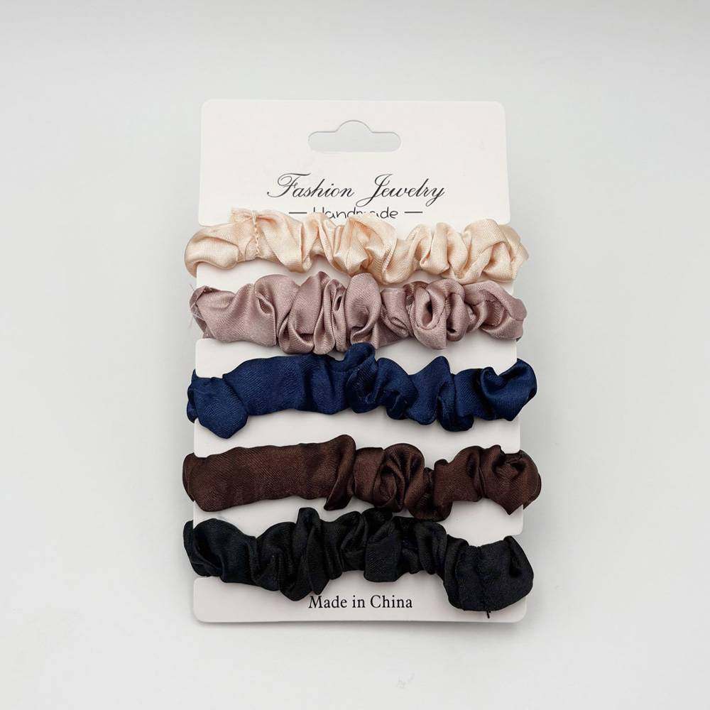 Bargain Chemist Hair Tie Soft Satin Scrunchie 5pk