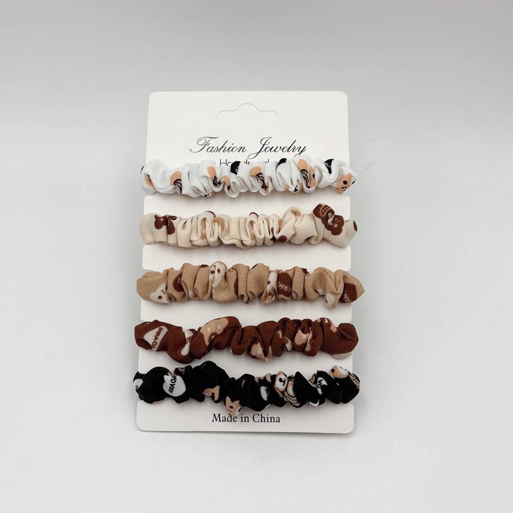Hair Tie Animal Scrunchie 5pk