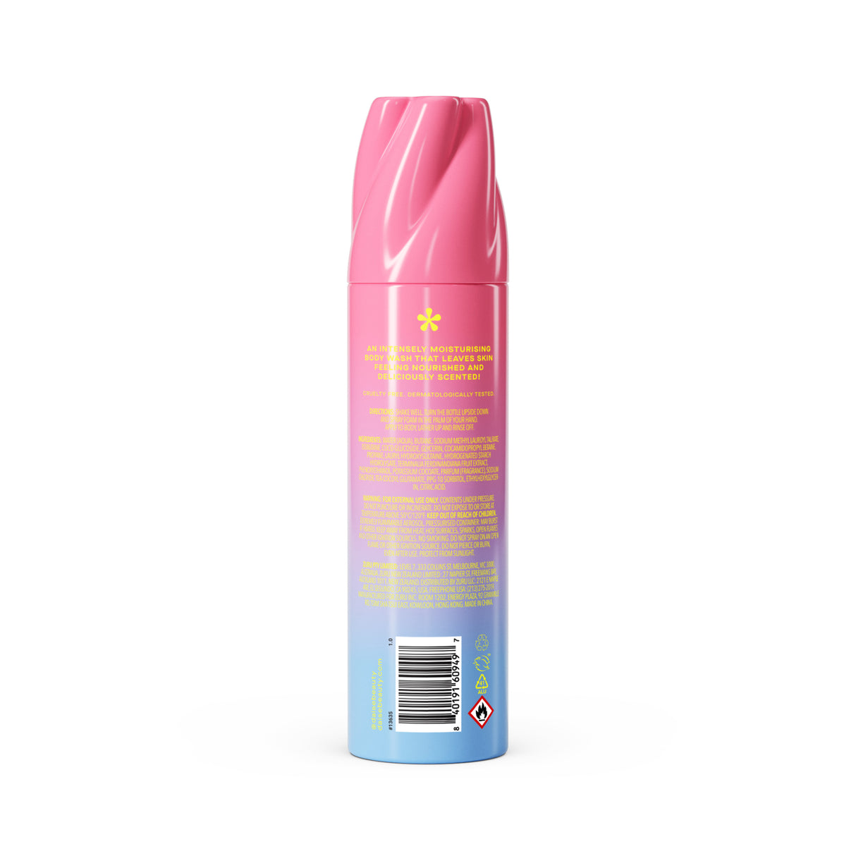 DAISE Foaming Body Wash in Pomegranate Whip, 8.8 oz/ 250 g / 265 mL