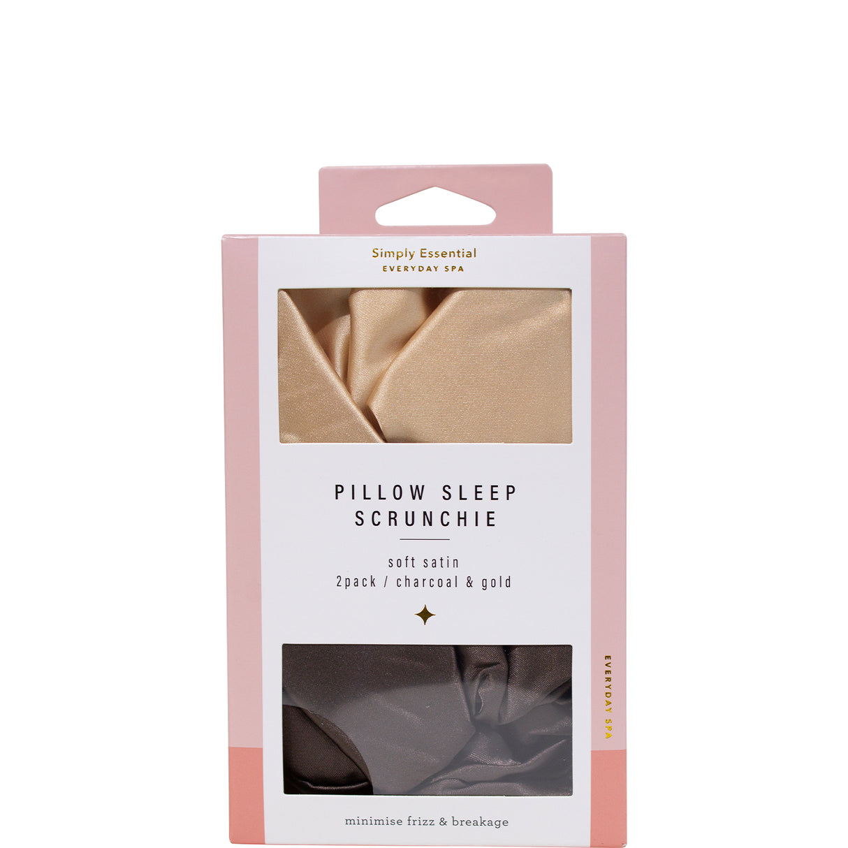 Simply Essentials Scrunchies Charcoal Gold 2 pack