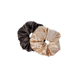 Simply Essentials Scrunchies Charcoal Gold 2 pack