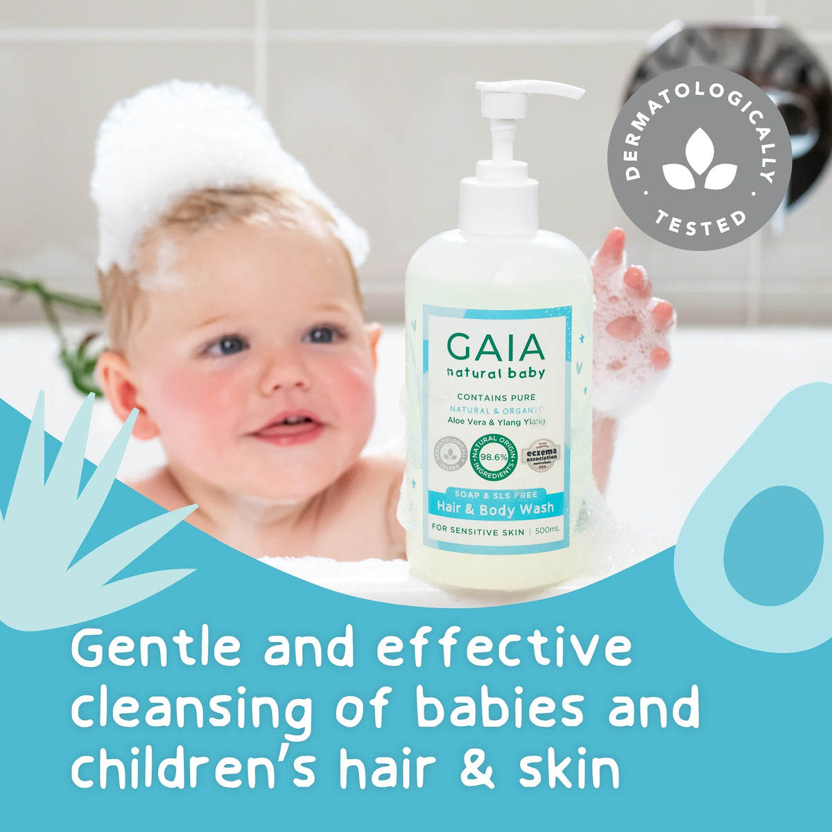 GAIA Natural Baby Hair & Body Wash 500ml