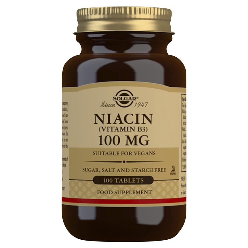 SOLGAR Niacin Vit B3 100mg Tabs 100s