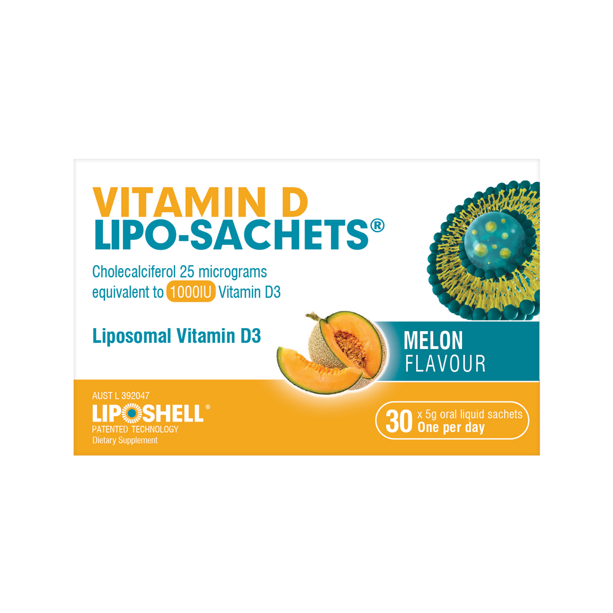 Vitamin D Lipo-Sachets® Melon Flavour 30 Sachets x 5g