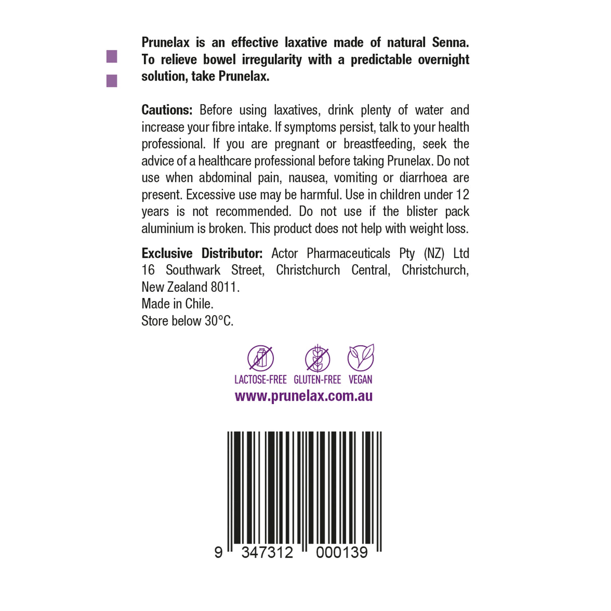 Prunelax 20 Tablets