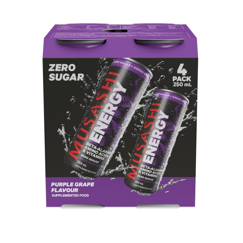 Musashi Energy Drink Purple Grape 4x250ml