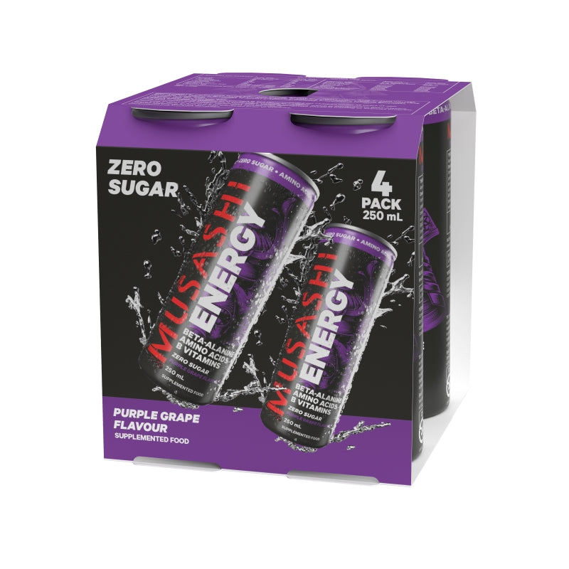 Musashi Energy Drink Purple Grape 4x250ml