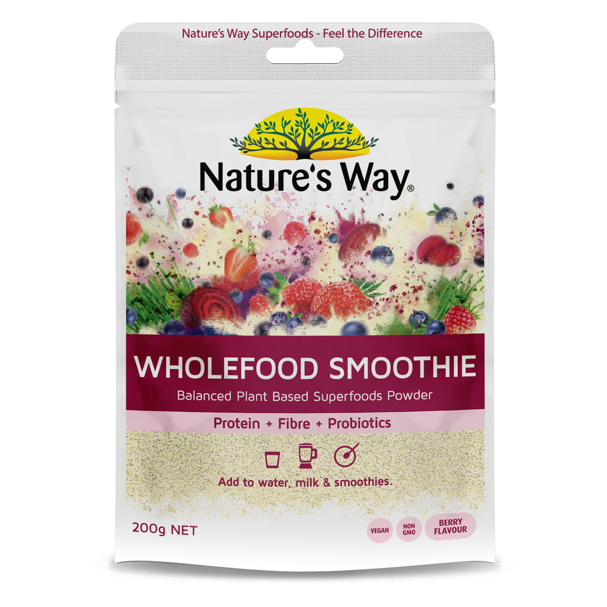 Nature's Way Whole Foods Smoothie Berry 200g