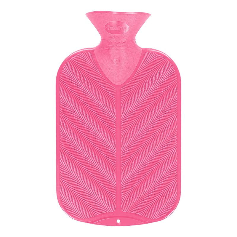 Fashy Hot Water Bottle Single Ribbed Neon Pink 2L