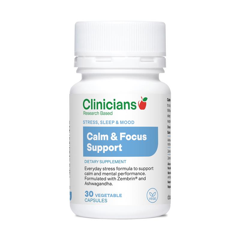 Clinicians Calm & Focus Support Capsules 30