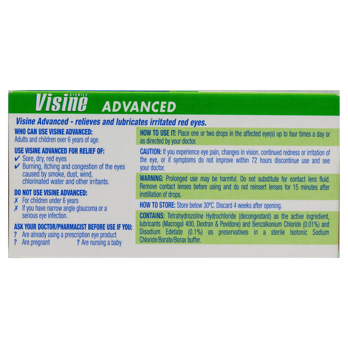 Visine Advanced Eye Drops 15ml