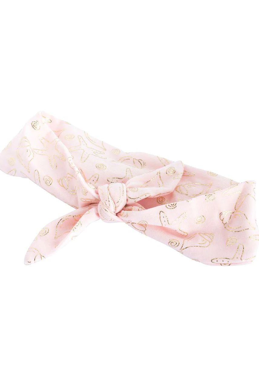 MAE Headband Soft Baby pink and gold