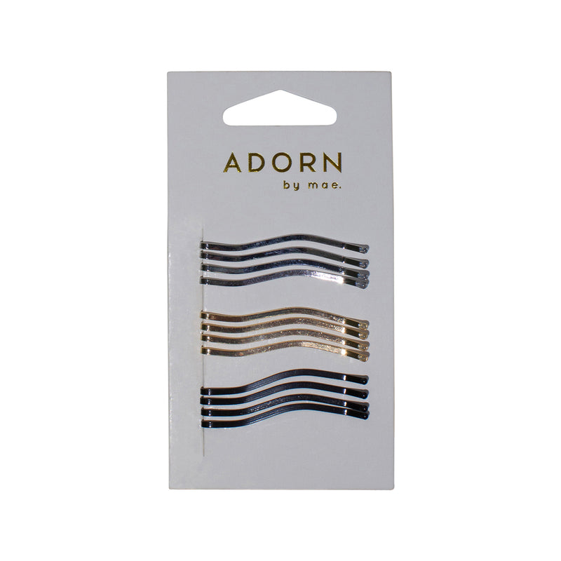 Adorn by Mae Hair Slides Metallic 12 pack